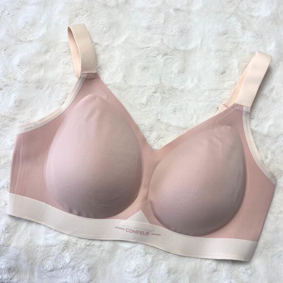 Comfelie Seamless T-Shirt Bra Nude Pink Size L Plus Wireless Everyday Comfort - Picture 1 of 5